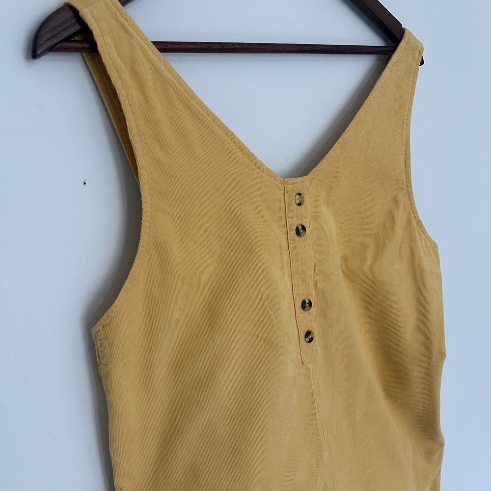 Passenger Fun Days‎ corduroy jumper romper overalls yellow women's M - Picture 3 of 8